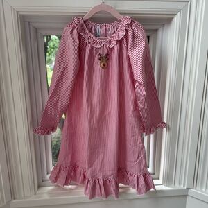 Red Striped Reindeer Nightgown